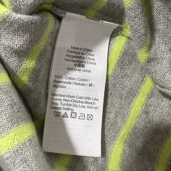 J Crew Women's Crewneck Long Sleeve Sweater Grey‎ Yellow Stripes Size S - Picture 4 of 8